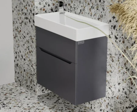 Тумба подвесная Brik 55 Brk.01.55/P/A/RL антрацит