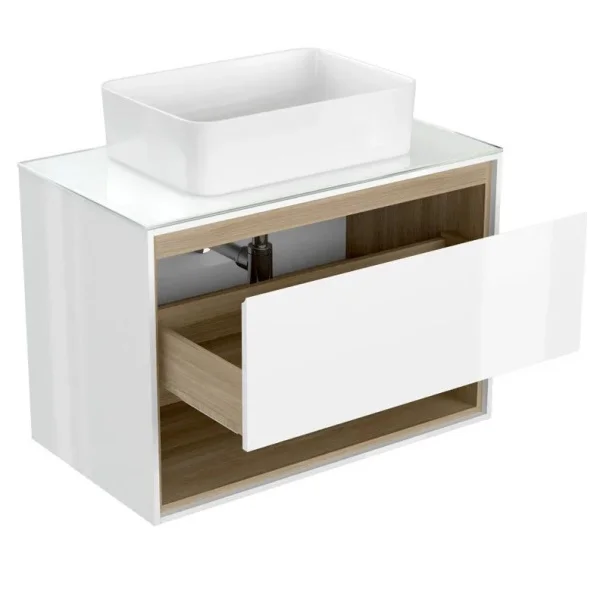 Тумба под раковину подвесная LOUNA 80 со столешницей белый, SP-SZ-LOU80-BL/Wh