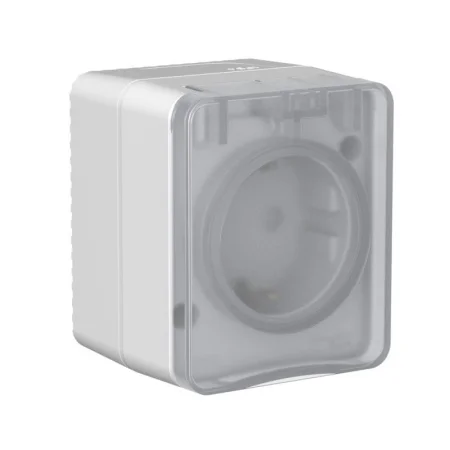 Розетка 1-м ОП "AtlasDesign" PROFI IP54 с заземлением со шторками 16А 250В, серый ATN543045 (Systeme