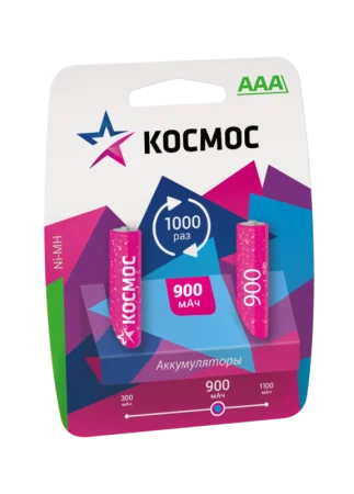 Аккумулятор AAA/R03 NI-MN BP-2 (упак 2 шт) 900mA KOCR03NIMH Космос