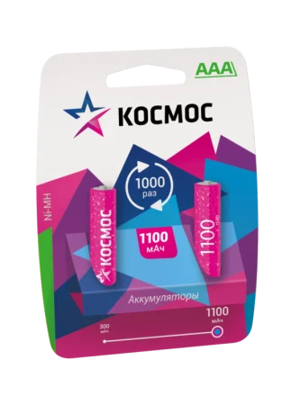 Аккумулятор AAA/R03 Ni-MH BP-2 (упак 2 шт) 1100mA KOCR03NIMH Космос