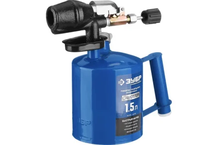 ЗУБР  САМОТЛОР СМ-15, 1.5 л, чугунный эжектор, паяльная лампа, Профессионал (40650-1.5)