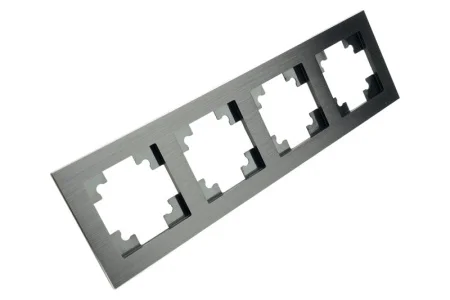 Рамка 4-м "Катрин" металл черный MFR00-7004-05 Stekker *1