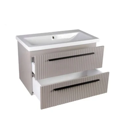 Тумба подвесная AGATA Суматра 80 АТ80-398 Тортора, 2 ящика с раковиной Como 80