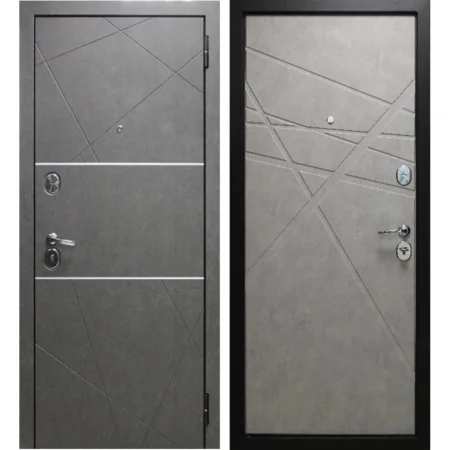 Дверь входная металлическая Абстракция 2 бетон светлый 960х2050 левая