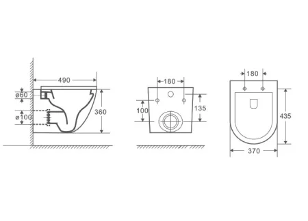 Унитаз подвесной D&K Matrix DT1396016 безободковый, сиденье микролифт, белый