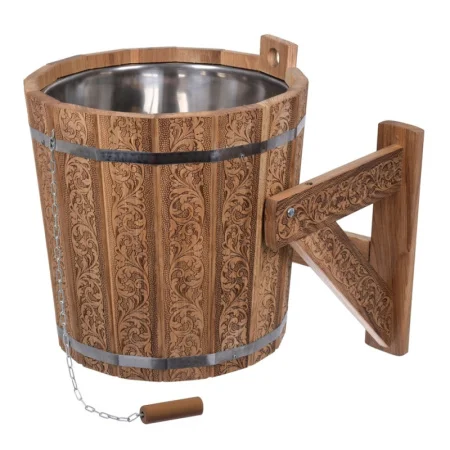 Обливное устройство из дуба 20л Банные штучки Русский душ Цветочный орнамент 33370 