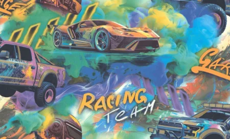 Обои компакт-винил Racing Team HC72349-36 1,06х10м автомобили разноцветные