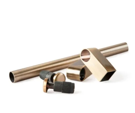 Комплект рейлинга модерн (2 держателя, 2 заглушки, труба диаметр 16 мм), античная бронза *1