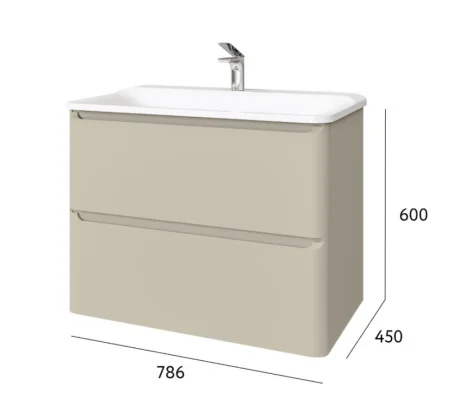 Тумба подвесная Welto 80 с 2 ящ. Wel.01.80.2/P/BRS/RL светло-коричневая