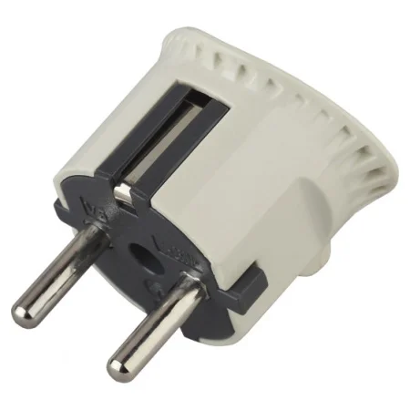 V5 ЭРА Вилка плоская c/з 16A прямой ввод белая (10/200/6000)