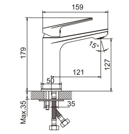 Смеситель для умывальника Avrora Grand AV3810 графит