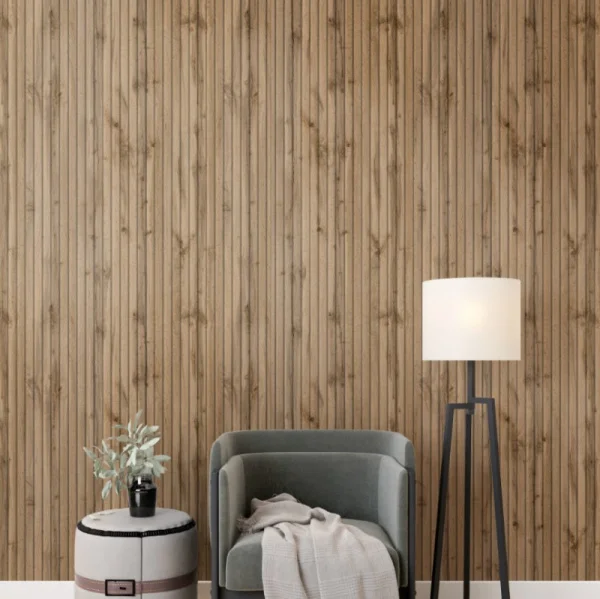 Панель стеновая реечная МДФ Stella Beats Light Пекан 2700x119x16мм