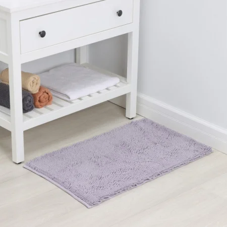 Коврик противоскользящий LaDо́m 50х80см полиэстер, бледно-сиреневый, ворс 2,5см 9783983