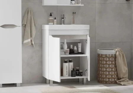 Тумба напольная VOLNA Lake 60.2D tnLAKE60.2D-01 2 двери с раковиной Lake 60