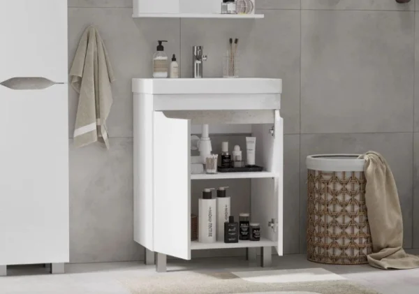 Тумба напольная VOLNA Lake 60.2D tnLAKE60.2D-01 2 двери с раковиной Lake 60