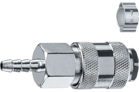 Набор ЗУБР Профессионал штуцер "елочка", 6 мм - рапид муфта, переходник с обжимным хомутом 64917-06