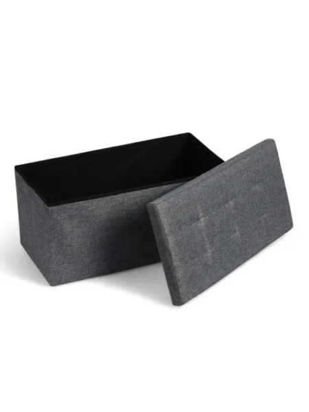 Пуф с ящиком 76х36х38см рогожка 49 серый, нагрузка 150кг 10881144