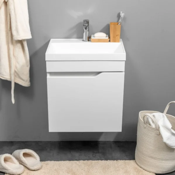 Тумба подвесная Garda Fortuna 50 дверь с вырезом (под Слим 50/Altais 35) FT-S-T50W белый