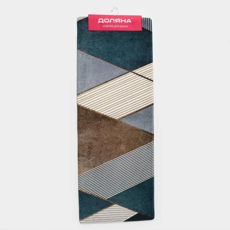 Коврик 45х120см Мелаж зелено-бежевый 5377987