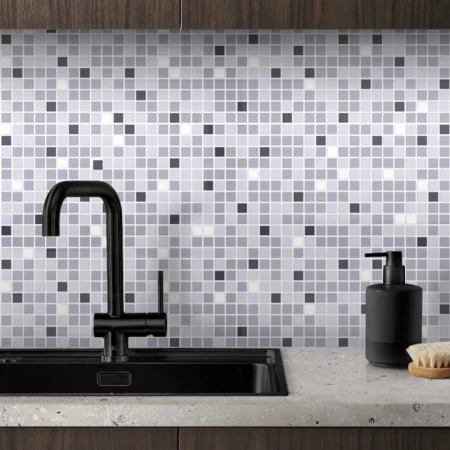 Панель ПВХ 0,3 мозаика Микс серый