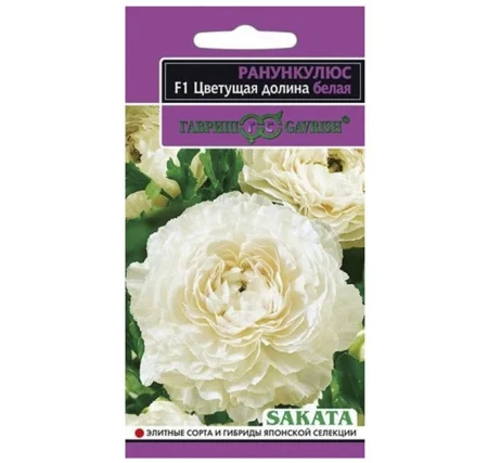 Лютик (Ранункулюс) Цветущая долина белая F1 3 шт. пробирка, (Гавриш) Г0420 *1