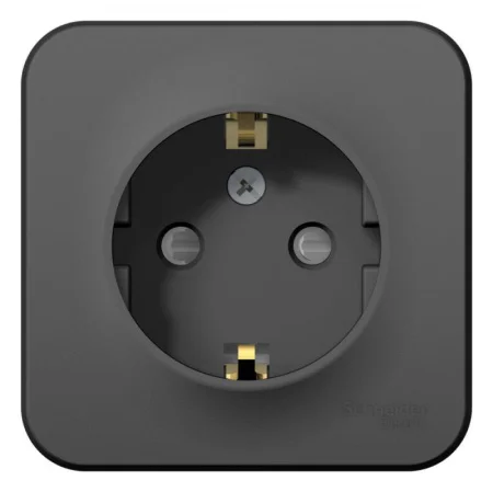 Розетка 1-м ОП BLANCA 16А 250В защ. шторки с заземл. изол. пласт. антрацит SchE BLNRA011116