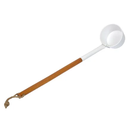 Ковш из алюминия 0,2 л, длина 47 см, белый "Банные штучки"*1/4