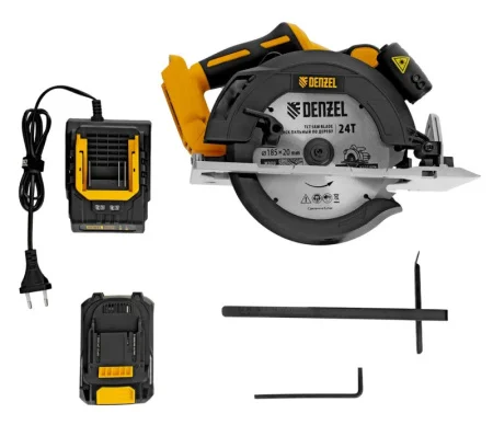Пила циркулярная аккум. Denzel CCSH-BL-20-185 27409 20В 4000об/мин