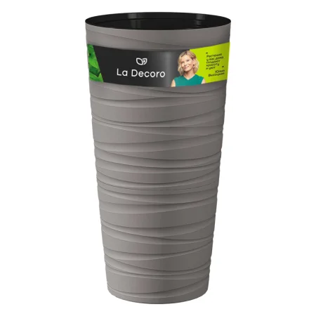 Кашпо д/цветов пласт. "Модерн максимум" 15л, h-610 серый жемчуг КШ-9702 (La Decoro) *1