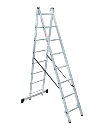 Лестница 8 ступеней 2 секции алюминиевая Новая Высота NV 1220 1220208 *1