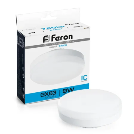 Лампа cветодиодная, (9W) 230V GX53 6400K, LB-452 25867 (Feron) *1
