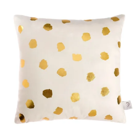 Подушка декоративная "Этель" Горошек 40х40см велюр белая 100% п/э 4580001 *1/10
