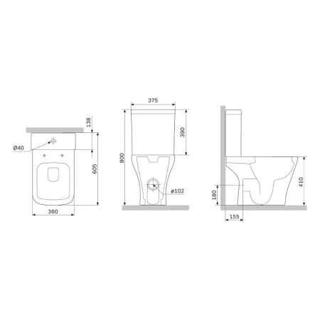 Унитаз-компакт Am.Pm Gem C908601SC безободковый с сиденьем микролифт, белый