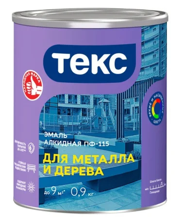 Эмаль ПФ-115 Текс для металла и дерева/ОПТИМУМ черная глянцевая 1,9кг
