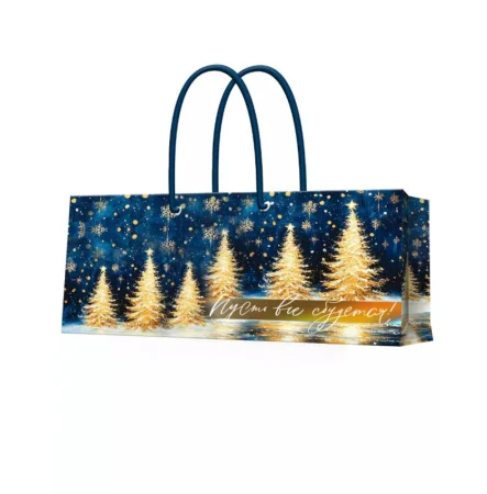 Бумажный пакет для сувенирной продукции с ламинацией, с шириной основания 36cм, плотность бумаги 250 г/м2 / 36x12,7x8,3см  95677FE