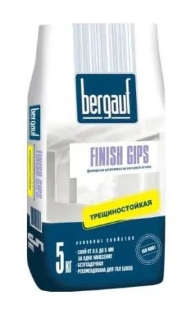 Шпатлевка гипсовая финишная Finish Gips 5кг Bergauf 1уп=108шт