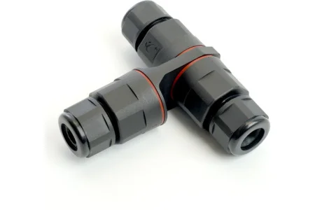 Соединитель-коннектор 3-контактный на 3 выхода с СМК221 пружинным контактом IP68 черный LD541 STEKKE