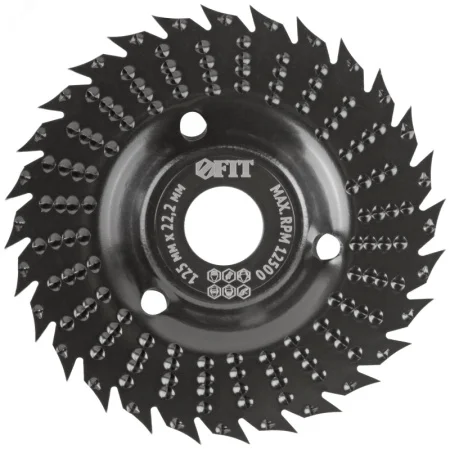 Диск-фреза обдирочный по дереву 22,2х125мм плоский, грубая насечка Fit 39529 *1