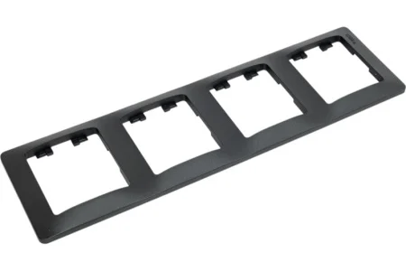 Рамка 4-м "Glossa" вертикал. антрацит SE GSL000708