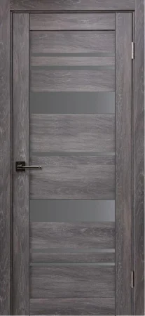 Полотно дверное Х3 дуб шале серебро/графитовое стекло *600