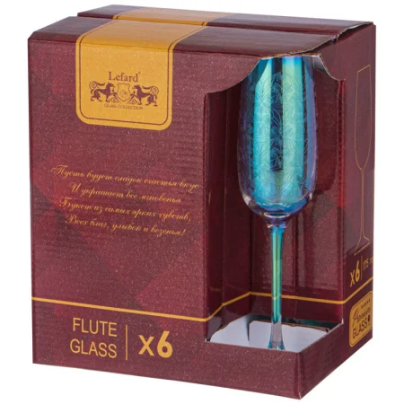 Набор бокалов Dandelion Бирюза уп-6шт 170мл 6,3х6,3х22,5см 194-911