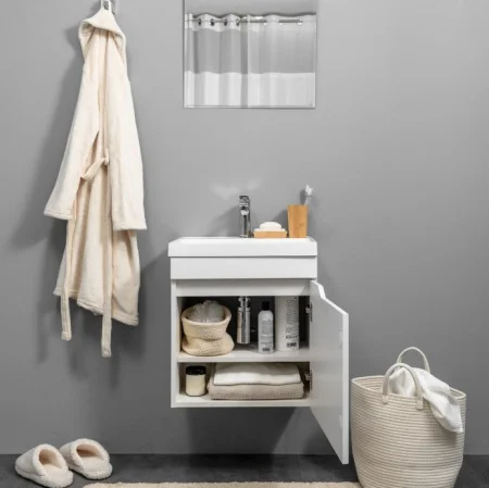 Тумба подвесная Garda Fortuna 50 дверь с вырезом (под Слим 50/Altais 35) FT-S-T50W белый