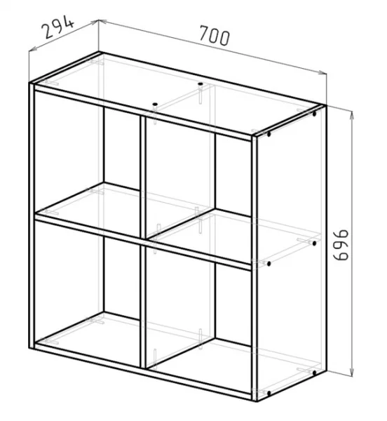 Стеллаж Герда 4 секции 696х700х294мм белый