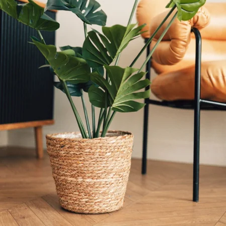 Кашпо плетеное "Сафари" 255х255х230мм круглое (Natural House) *1