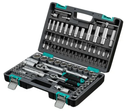 Набор инструментов 94 предм. 1/2", 1/4", CrV, пласт. кейс Stels 14106 *1