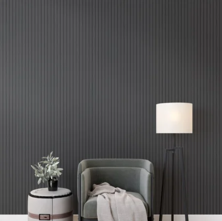 Панель стеновая реечная МДФ Stella Beats De Luxe Black Lead 2700x119x16мм