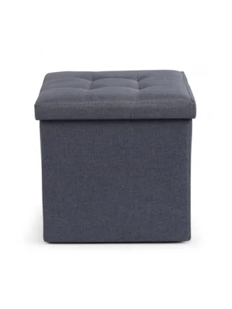 Пуф с ящиком 38х38х38см рогожка 722-9 серый, нагрузка 120 кг 10881138