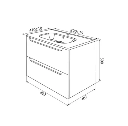 Тумба-умывальник подвесная  Iddis Edifice EDI80C0i95K 470х802х500мм капучино