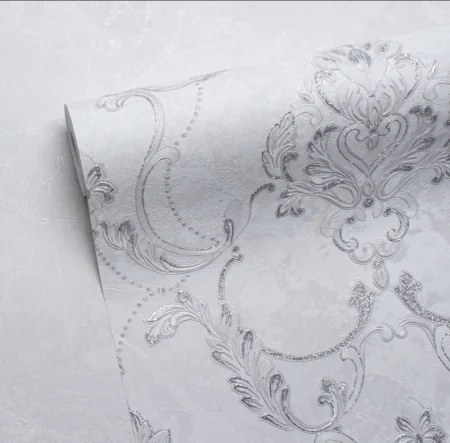 Обои компакт-винил Sansara 588501 1,06х10м серебряные блестки на белом